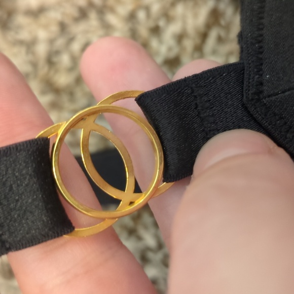 Victoria's Secret Luxe black balconette strappy bandage caged underwire bra - Picture 5 of 9